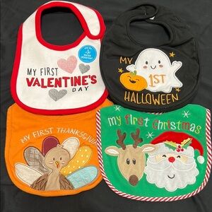 Holiday Baby Bib Set - Thanksgiving, Christmas, Halloween, Valentine's Day